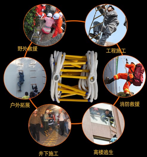 逃生救生繩_消防安全繩_高層逃生神器_消防逃生梯_家用安全繩梯子-消防車配件4